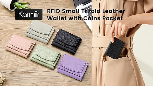 Amazon.com: Karmiir RFID Small Leather Wallet for Men & Women with